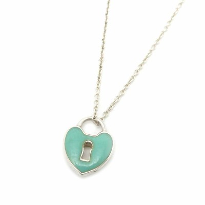 Tiffany Co Sterling Silver Blue Enamel Mini Heart Lock Pendant Necklace - Tiffany And Co Lock Pendant Necklace Tiffany Co Sterling Silver Blue Enamel Mini Heart Lock Pendant Necklace - Tiffany And Co Lock Pendant Necklace