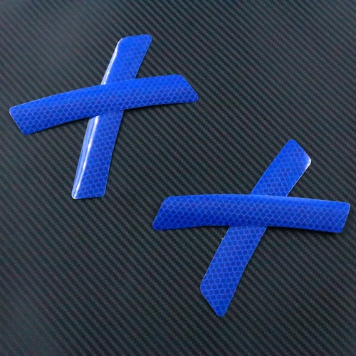 Blue 4Pcs Super Car Wheel Eyebrows Reflective Sticker Warning Sign - Picture 2 of 3