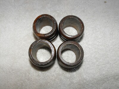 Set of 4 Wood Napkin Ring - Artisan Crafted 