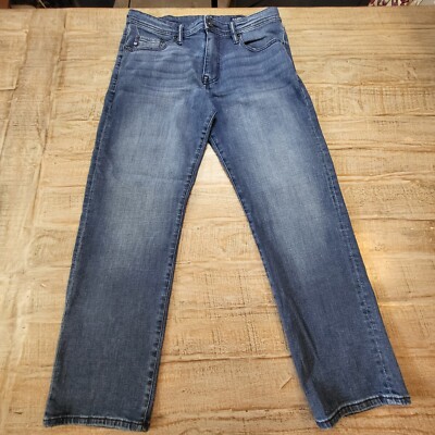 Chaps Jeans Mens 34X29 Blue Distressed Slim Straight Fit Stretch Denim Pants