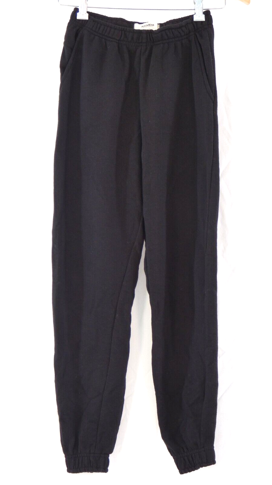 Pull and Bear Black Joggers Tracksuit Bottoms Pants Trousers Cuffed Relaxed XS