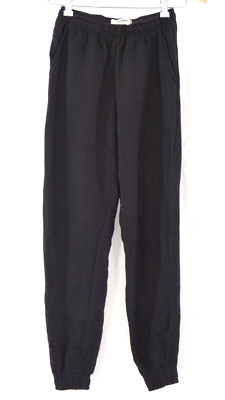 Pull and Bear Black Joggers Tracksuit Bottoms Pants Trousers Cuffed Relaxed XS