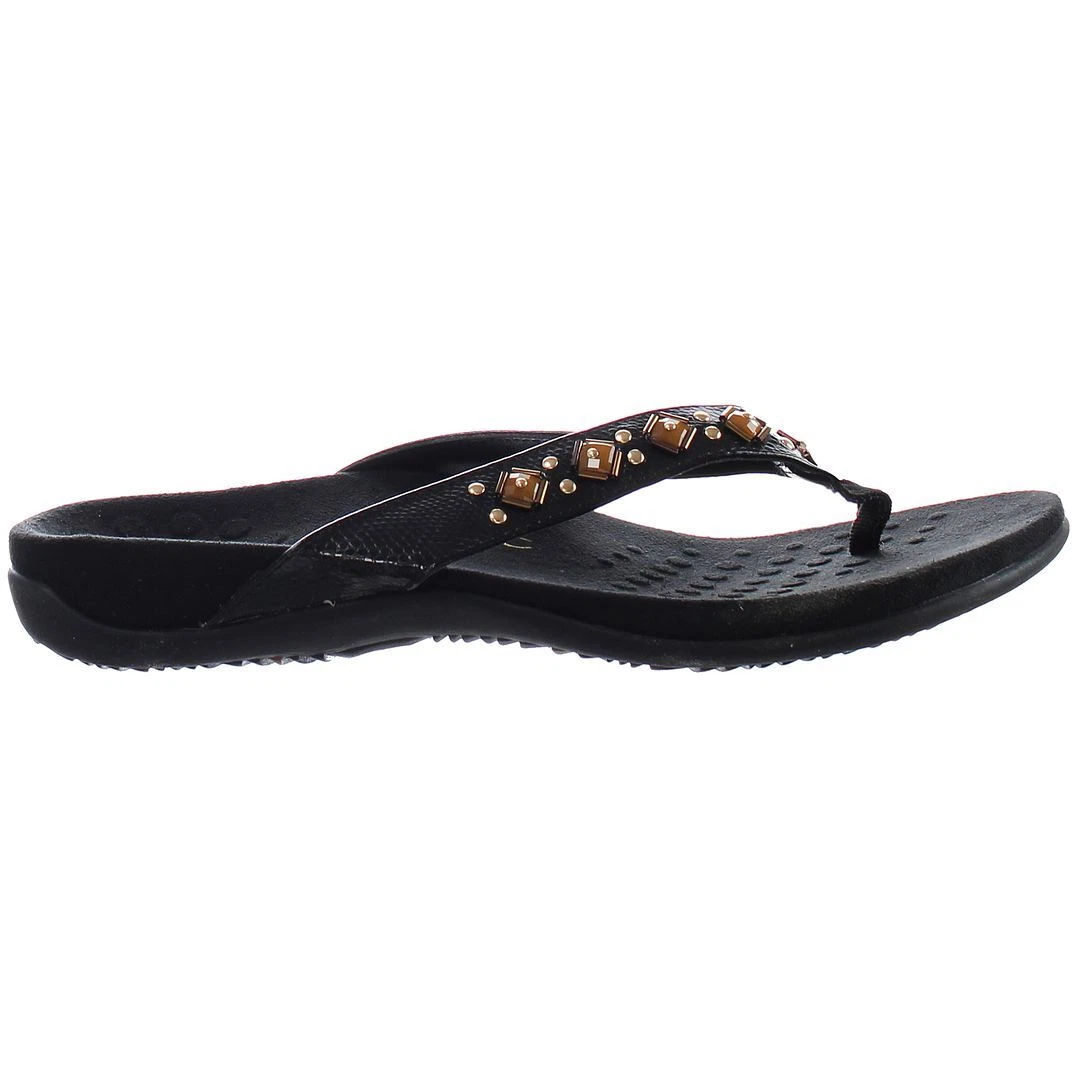 Vionic Loriana Slip On Black Synthetic Womens Flip Flops 10000242002