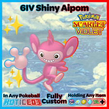 AIPOM ✨ SHINY 6IV ✨ Pokemon SCARLET & VIOLET lv1 Max IVs Battle Ready TEAL MASK