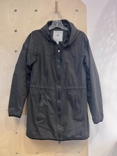 Roots 73 Black Long Sleeve Pocket Hooded Full Zip Mid Length Parka Jacket Size S