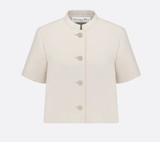  3800 NEW CHRISTIAN DIOR SHORT-SLEEVED BAR JACKET CROPPED WHITE IVORY ECRU 38 6