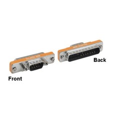 LOT10 DB9 Male to DB25 Male AT Modem Mini Adapter Low Profile Shielded RS-232