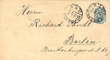 RUSSIA 24.9.1901, "N.T.K" raro Steg-K2 a. 10 K. blu Pra.-GU n. BERLINO