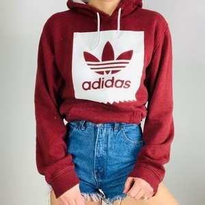 burgundy adidas sweatshirt womens