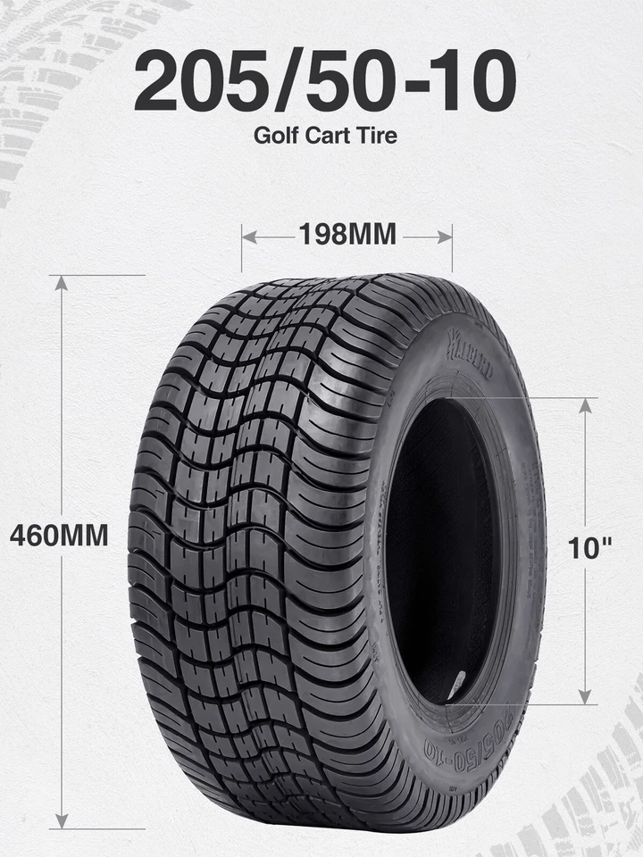 205/50-10 Golf Cart Tire 4Ply Heavy Duty 205/50/10 Tubeless Replacement Tyre - Image 4 of 4