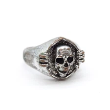 Hemoton Skull Ring Mens Silver Tone Punk Skull Ring Alloy Jewelry Adult