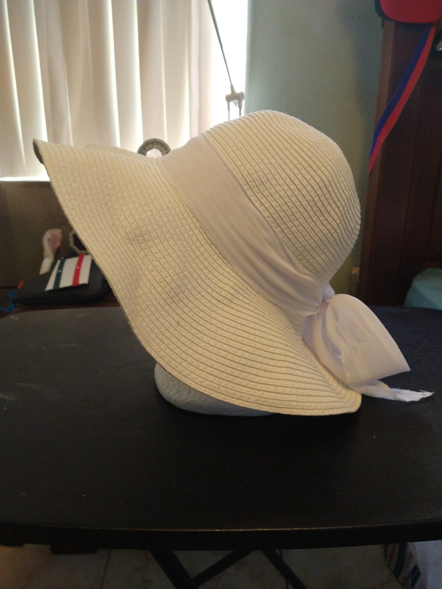 KARFIL (Greece) Faded+ Bleached White Wide Brim Floppy Sun Hat