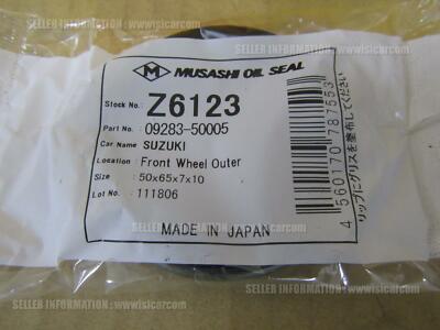 MUSASHI Z6123 WHEEL SEAL Z6123 JDM REPLACEMENT FOR SUZUKI 09283