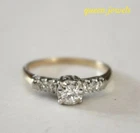 Round Cut 1.97CT Lab Created Diamond Vintage Engagement Ring 14K 2-Tone Gold FN