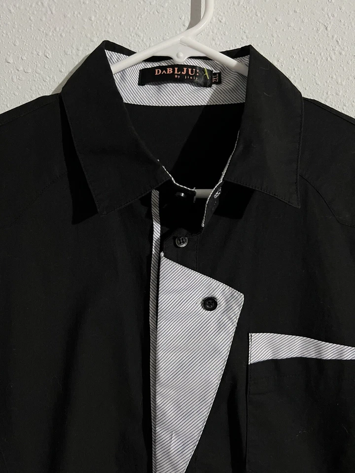 CAMISA SASTRERÍA HOMBRE DOUBLJU SLIM FIT ALGODÓN, 2XL Negra Foto 2 de 2