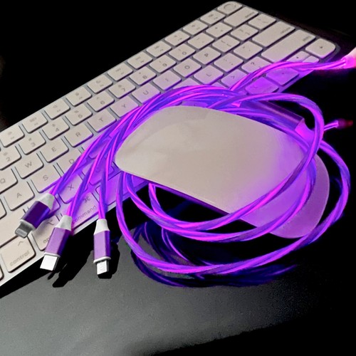 3 Ft. Green Glow with 3-in-1 LED Charging Cable for Switch, Android, & iOS - Picture 8 of 11
