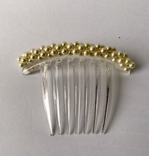 Vintage Hair Comb Faux Pearls Taiwan Wedding Prom- 4 x 3
