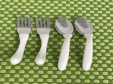 Baby Toddler Cutlery Utensils 2 Forks  2 Spoons ergonomic Handle Little People