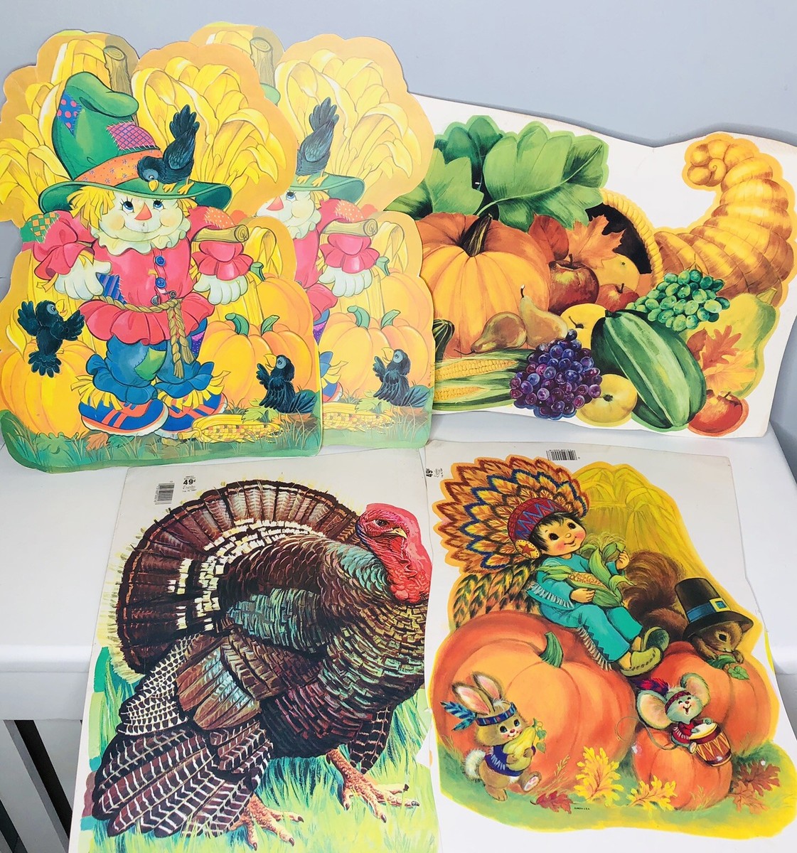 Vintage Thanksgiving Die Cut Eureka Cornucopia Turkey Paper