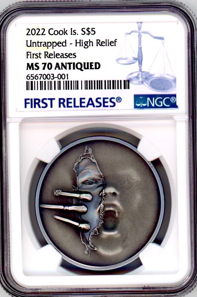 2022 Untrapped Cook Islands 1 oz .999 silver coin antiqued Horror