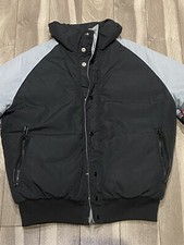 Vintage 80s Men s Down Ski Jacket S/M Black Silver - Good Condition