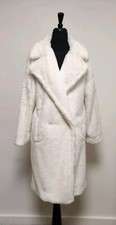 Gianni Feraud Faux Fur Coat Uk8 Eu36,cream, Mid Length, New With Tag