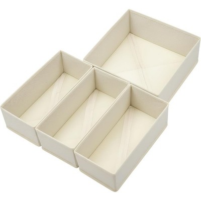 Drawer Organizer Set of 4 Fabric Storage Bins for Clothes Underwear Socks & Bras