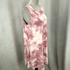 Old Navy Womens Dress Size Large Mauve Pink White Tie Dye Stretch Pullover