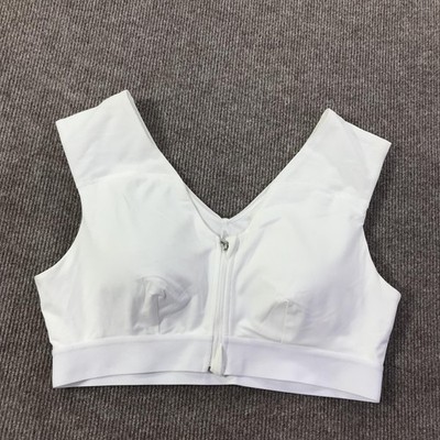 Tommie Copper Sports Bra Womens XL White Activewear Shoulder Support Zip Gym