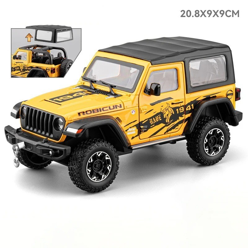 Jeep Wrangler Off-Road Diecast Model with Sound & Light - Collectible Toy Car thumbnail 2
