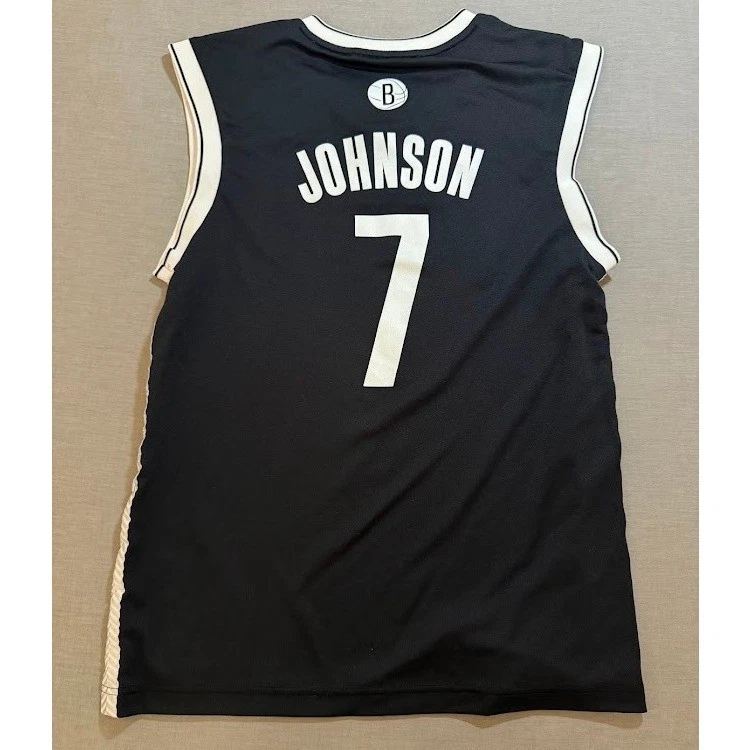 Adidas Brooklyn Nets Joe Johnson #7 Basketball Jersey Black White Size S - Image 4 of 4