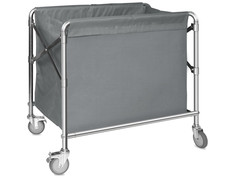 Laundry Basket with Wheels Stainless Steel Folding Trolley 100kg 87x52x78cm-52