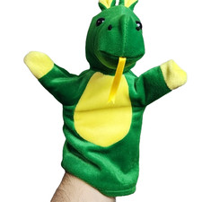 Plush Dragon Hand Puppet Green 11 Inches Fairy Tale Pretend Play