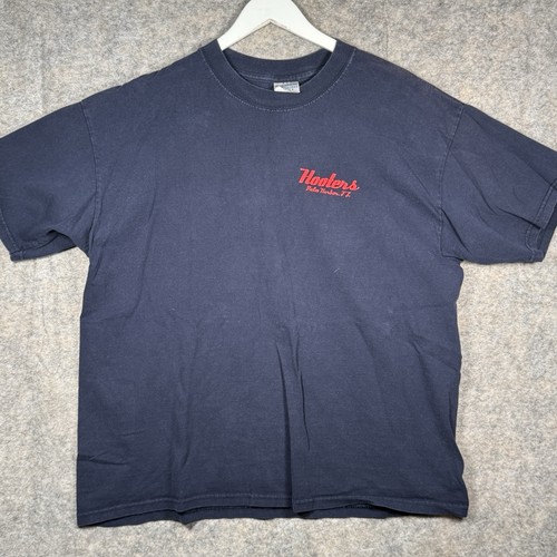 Vintage Hooters T Shirt Mens Size XL 24x28 Palm Harbor Florida Blue Logo
