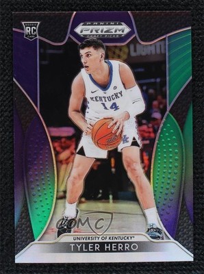 2019 Panini Prizm Draft Picks Purple & Green /199 Tyler Herro #79 Rookie RC 4f5