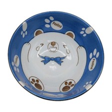 Japanese Donburi Bear Bowl Japan Blue Ceramic Ramen Noodles