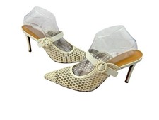 Nine West Crochet Rondel Pointed To Pump Size10 Ivory Romantic Old Money Crochet