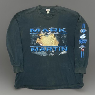 Vintage Mark Martin Chase Authentics T-Shirt 2XL Langarm Thrashed NASCAR 90s