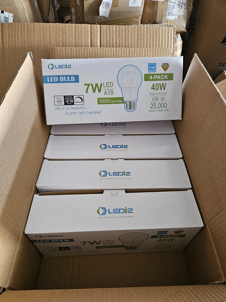 "WHOLESALE CLEARANCE" LED A19 40W 300K soft white Lightbulb Dimmable EnergyStar - Image 3 of 4