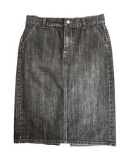 Vintage Gap Black Denim Jean Skirt Womens sz 10 Classic Preppy Natural Fibers