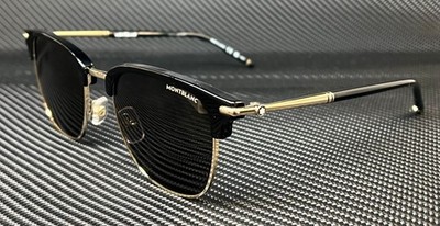 MONT BLANC MB0242S 005 Black Grey Men's Extra Large 55 mm Sunglasses