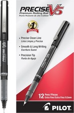 Pilot Precise V5 Rollerball Pens, Extra Fine Point 0.5 Mm Black Pens, Black, Pac