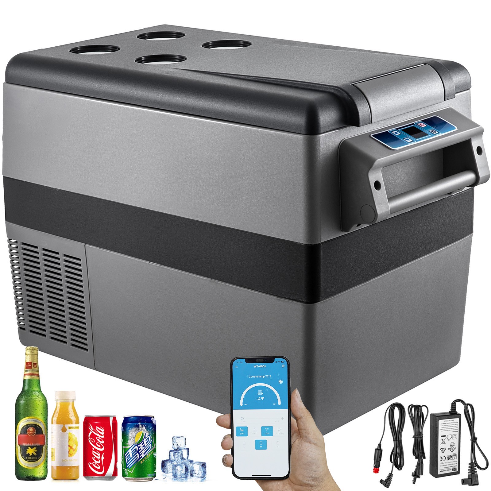 Réfrigérateur Portable 45 L Glacière Électrique pour Voiture et Camping Noir - Modèle C45