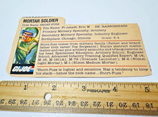 Vintage 1982 GI Joe Short-Fuze Eric W. Freistadt File Card Filecard Only