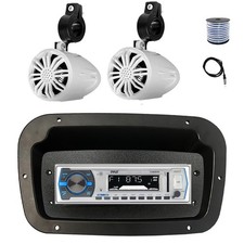 Pyle Marine Radio, Spa Bezel,Adapter, Antenna,Wire, 2x 2.25" 10W White Speakers