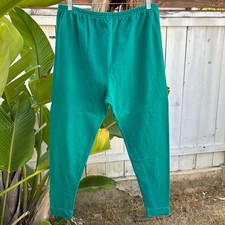 Vintage 80s Cheetah Mervyn  s Green Cotton Lycra High Waisted Leggings USA