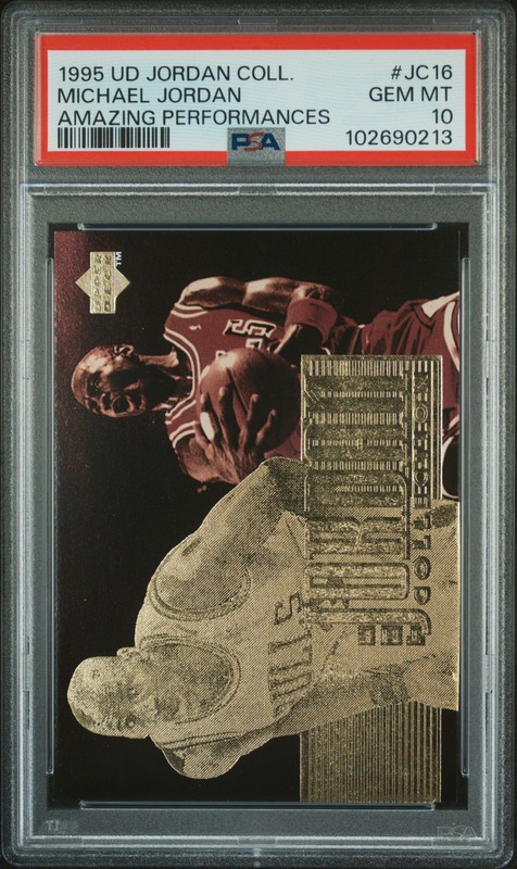 1995 UD JORDAN COLLECTION AMAZING PERFORMANCES #JC16 MICHAEL JORDAN PSA 10