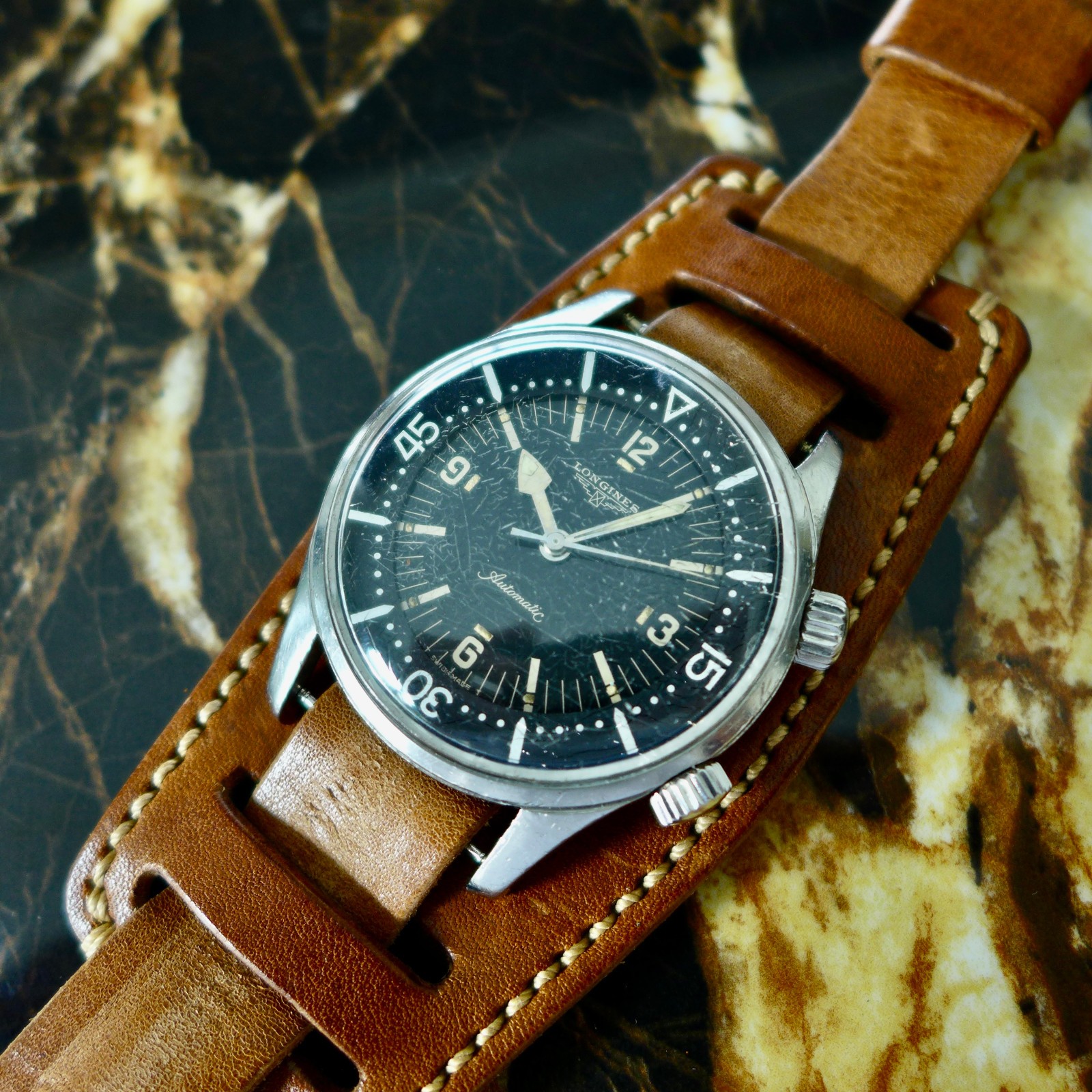Rare Vintage 1960s Longines Ledgend Divers "Super Compresser" Watch Ref. 7494-2 image 4