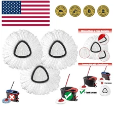 Mop Head Replacement, 3 Pack Spin Mop Refill Replace Head Compatible O Cedar ...