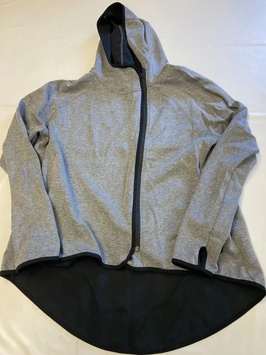 Womens NIKE SPORTSWEAR Gray Full Zip Tech Fleece Cape Hoodie Sz XL